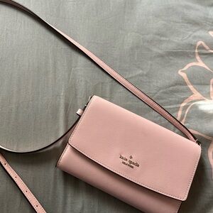 kate spade Blush Pink Saffiano Leather Crossbody Wallet